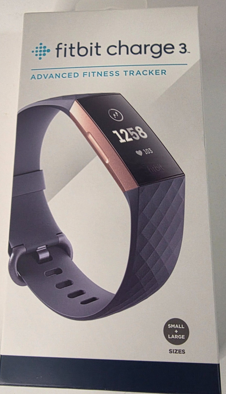 Fitbit Charge 3 Fitness Tracker Rose Gold Blue Gray FB409RGGY